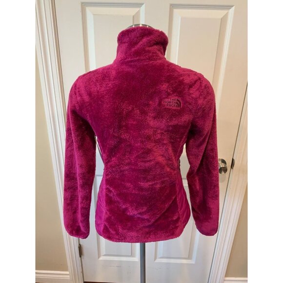 North Face Pink Fuzzy Zip-Up Jacket W/ Nylon Sides, Size XS - Picture 6 of 8